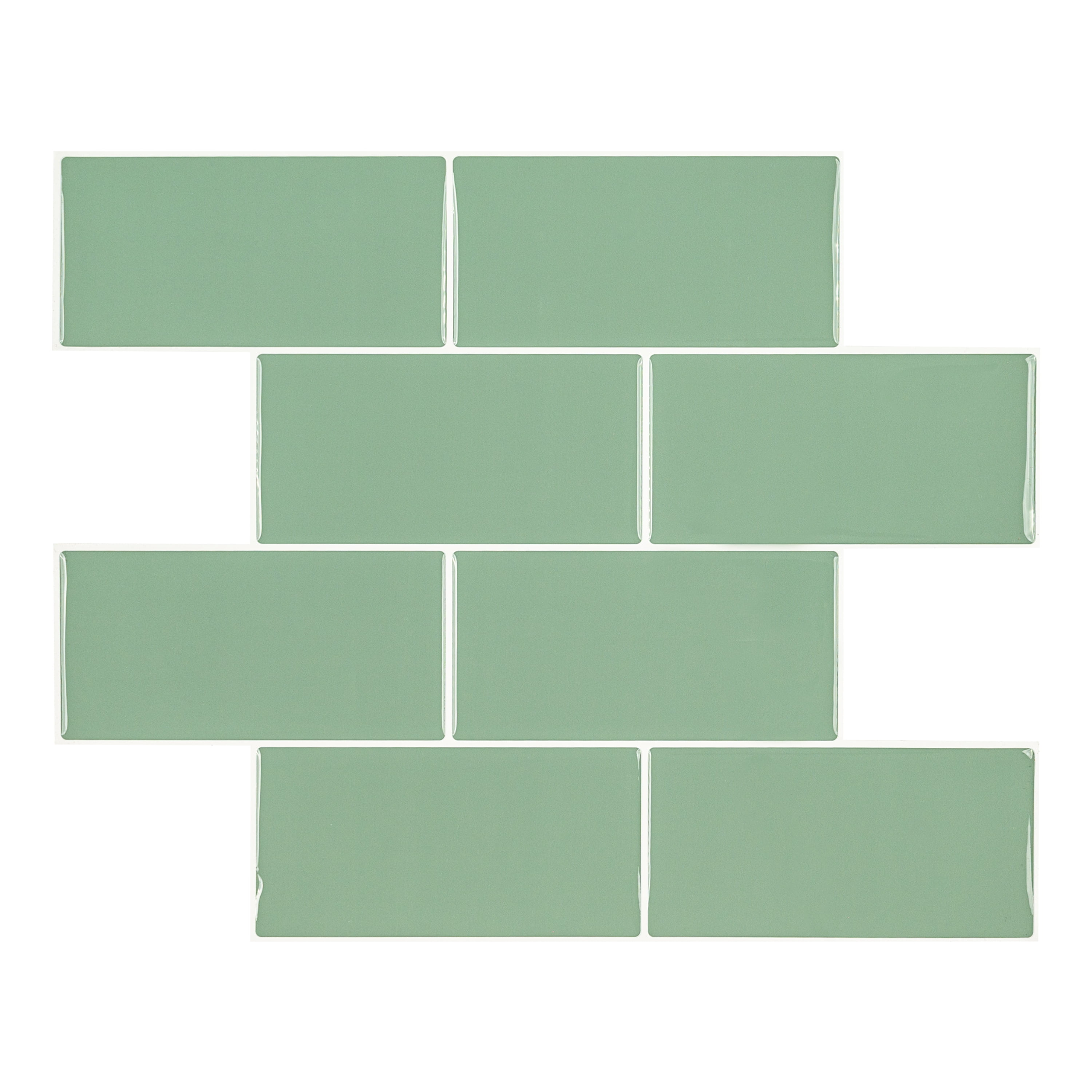 (5 pack) Mainstays Green Subway Peel & Stick Mosaic Wall Tile (2.76 Sqft / pack)