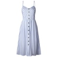 thumbnail image 3 of Vestidos para mujer Vestidos casuales Botones erógenos a rayas Fuera del hombro Vestido sin mangas Vestido de princesa Mini vestido Odeerbi ODB-5, 3 of 5