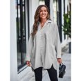 thumbnail image 4 of Mujeres Casual Sólido Botones de manga larga Suelta Cardigan Turndown Collar Blusa Tops Fridja bvmnju7519, 4 of 9