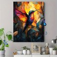thumbnail image 4 of Qisvanset 12x16 Inch With Frame 2D Flat Wall Art Stained Glass Hummingbird Ready To Hang Nature Wall Art, 4 of 8