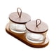 thumbnail image 4 of Bandeja de madera para servir con cuenco, platos divididos con tapa de vidrio transparente dividido 2 cuadrícula, 4 of 9