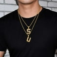 thumbnail image 3 of U7 Initial Necklace for Men Women Personalized Gift 14K Gold Plated Letter S with Bling CZ Hip Hop Pendant, 3 of 8