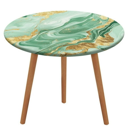 

Colorful Marble Green Gilding (67) Tablecloth Round Elastic Fitted Waterproof Table Cover Cloth for Dining Room Indoor Outdoor Decor