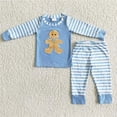 thumbnail image 1 of Conjunto de ropa de dormir para bebé, niño y niña, traje de Reno bordado de Navidad, rayas rojas, pantalones de algodón, pijamas para niños pequeños, 1 of 2