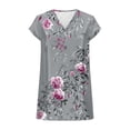 thumbnail image 5 of cocolona Womens Summer Silk Satin Tops Plus Size V Neck Short Sleeve T-shirt Fashion Casual Cute Print Tees Blouses, 5 of 6
