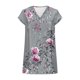 thumbnail image 4 of Blusas para Mujeres Casual V Cuello Impreso Manga Corta Camiseta Suéter Suave Transpirable Moda de Verano Superior, 4 of 6