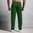 thumbnail image 5 of Men's Lightweight Sweatpants Cotton Yoga Pants Baggy Sweat Drawstring Elastic Waist Pants Open Bottom Lounge Jogger Sweatpants with Pockets Dark Green XXXL, 5 of 6