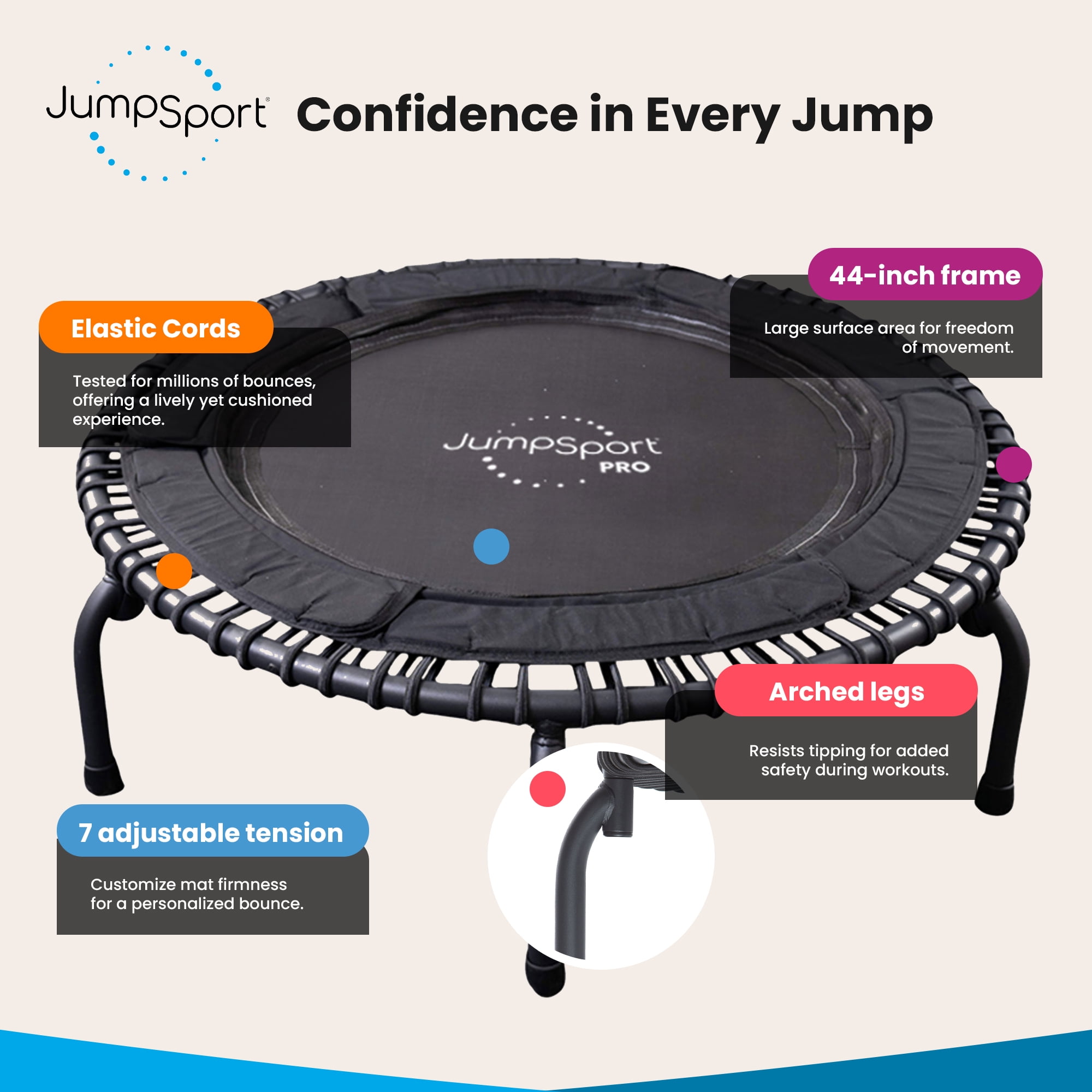 Large fitness trampoline best sale