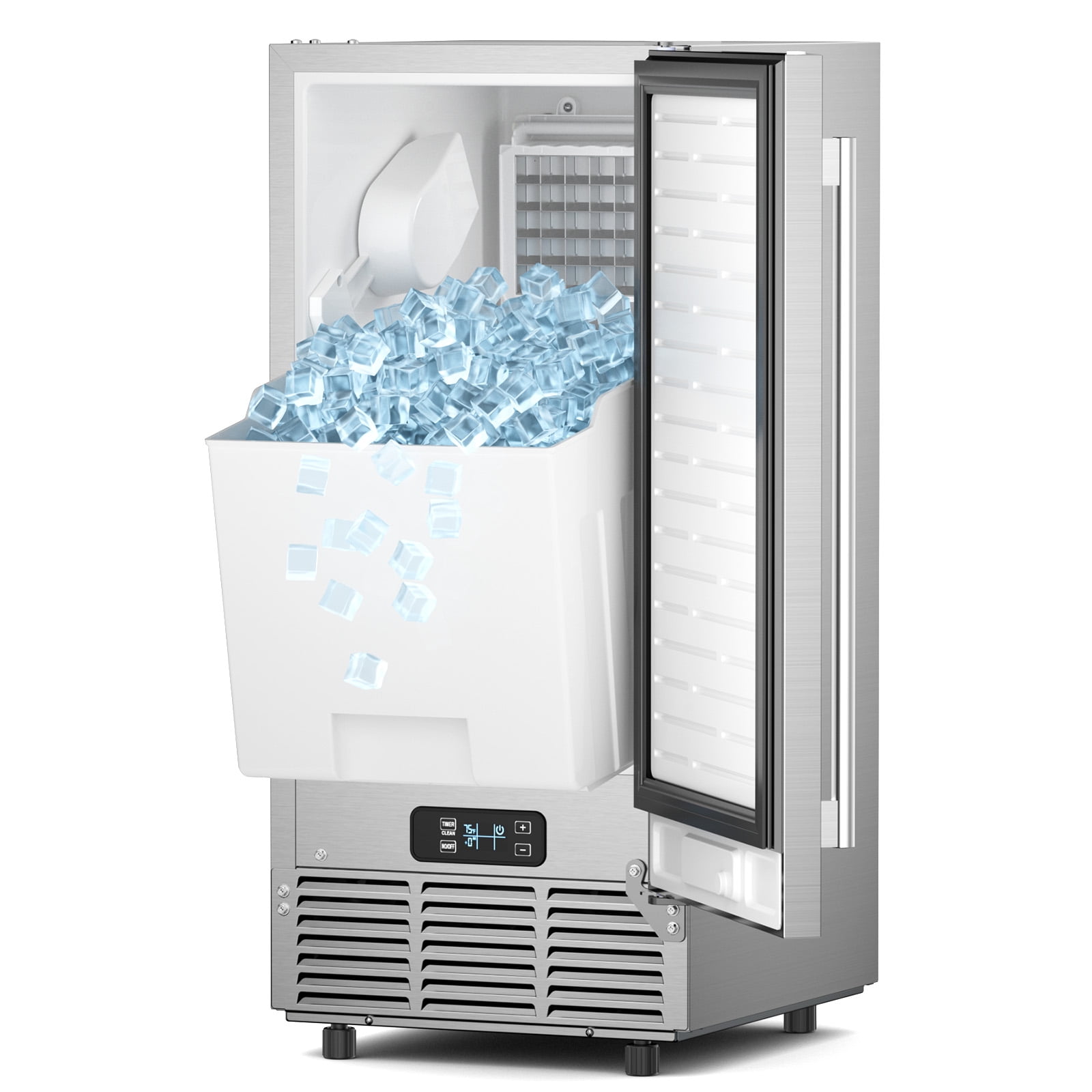 Commercial Under Counter Ice Maker Machine, 90 Lb/Day Auto-Cleaning & 24H Timer