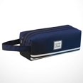thumbnail image 2 of Large Capacity Pencil Case Double-layer Pen Storage Bag Canvas Students Stationery Pouch (Navy Blue), 2 of 3
