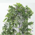 thumbnail image 4 of Trenza de ratán artificial con flor de plástico, hoja de eucalipto, hoja de plata, decoración del hogar de boda, flor púrpura JM, 4 of 5