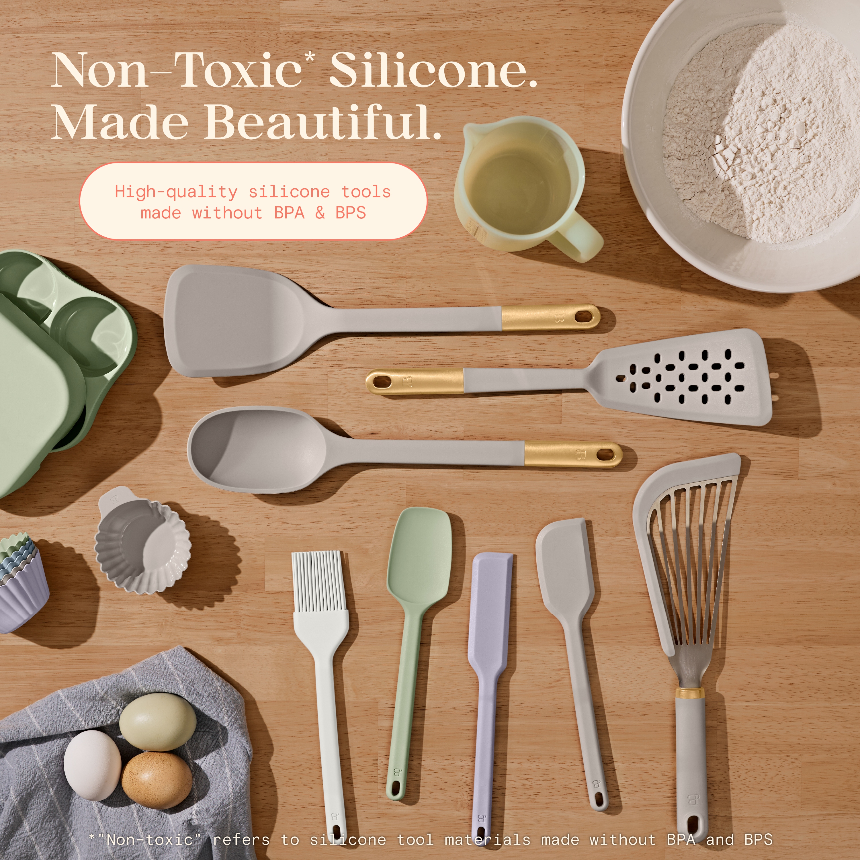 Beautiful 6-Piece Silicone Kitchen Tool Set with Crock photo 2
