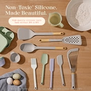 Beautiful 3-Piece Silicone Kitchen Utensil Tool Set, Hydrangea by Drew Barrymore