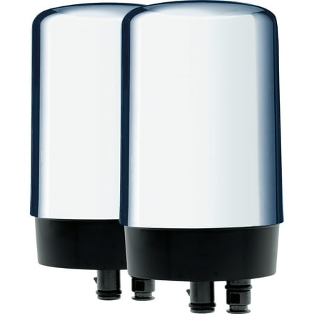 Link Filter Tap - Brita Tap Water Filter, Water Filtration System Replacement Filters For Faucets, Reduces Lead, BPA Free - Chrome, 2 ct