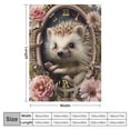 thumbnail image 4 of ONETECH Hedgehog Clock with Flowers Flannel Blanket Hedgehog with Flowers Watercolor Style Plush and Warm Blanket for Winter Bedding Couch and Gift Throw Blanket Fun Gifts, 4 of 6