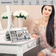 thumbnail image 3 of BUZIFU 4 PCS Jewellery Drawer Organiser Stackable Jewelry Trays Velvet Jewelry Tray Multipurpose Jewelry Display Trays Jewellery Drawer Insert for Earring Necklace Bracelet Ring (Grey), 3 of 9