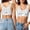 White, variant on Women Printed Posture Corrector Bras Front Closure Cross Back Seamless Bra Pink S