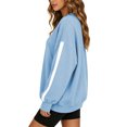thumbnail image 6 of TEMOFON Sweatshirts for Women Fall clothes Crew Neck Long Sleeve Shirts for Winter Tops Trendy Loose Fleece Lined Sweat Shirts Blue XL, 6 of 9