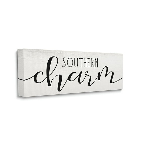 Stupell Industries Southern Charm Saying Minimal Bold Typography Inspirational Painting Gallery Wrapped Canvas Print Wall Art, 17 x 40