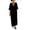 yue866-Black, variant on KHONTS Women's 3/4 Sleeve Summer Maxi Dress Plus Size Casual Linen Flowy Beach V-Neck Dress with Pockets Yellow XL