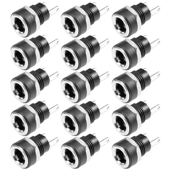 PCB Mount DC Connector DC022B 5.5mm x 2.1mm Audio Video Socket Black 15Pcs