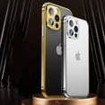 thumbnail image 5 of Nalacover Metal Frame Bumper Case for iPhone 14 Pro Max, Armor Soft Sponges Inner Shockproof Anti-Drop Stainless Steel Bumper Frame with Metal Lens Protection Buckle Design (No Back Panel),Silver, 5 of 7