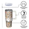 thumbnail image 3 of 30oz Halloween Tumbler with Handle, Ghost Bat Pumpkin | Print | Halloween Gifts for Family & Friends | with Lids and Straws | Stainless Steel Insulated | Travel Coffee Mug, 3 of 5