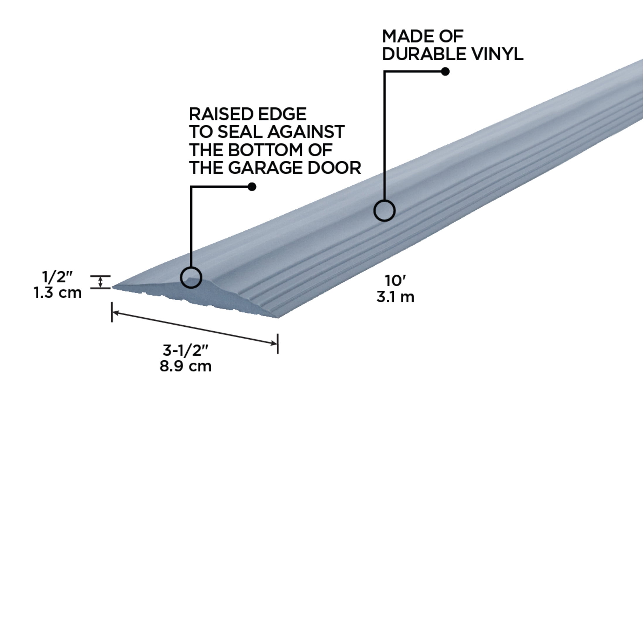 M-D Building Products 50100 10 ft. Gray Vinyl Garage Door Threshold Kit