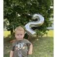 thumbnail image 5 of Olive Loves Apple 2nd Birthday Rocket Astronaut Themed T-Shirts with Moon Balloon and Planets for Boys and Girls Vintage Royal Shirt 4T, 5 of 7