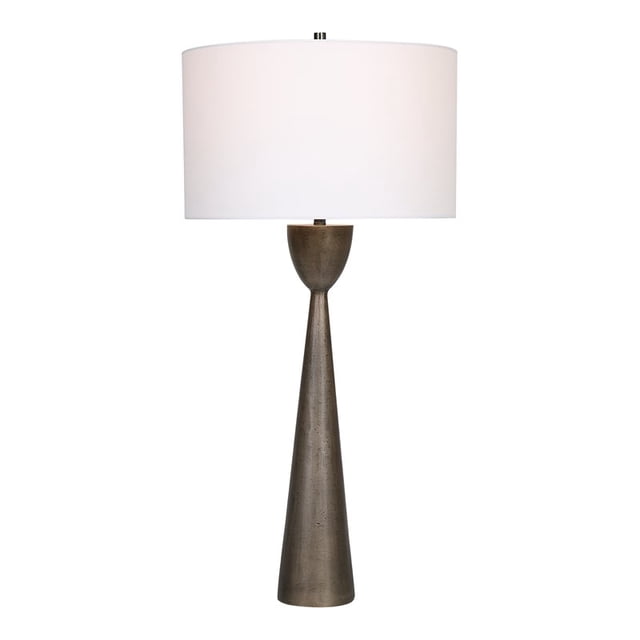 Uttermost Waller Handcrafted Steel and Cast Aluminum Table Lamp in White