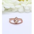 thumbnail image 5 of HeartsAndYou 2ct Natural Morganite & Diamond Engage Ring Bridal Set Halo 14k SOLID Rose Gold, 5 of 9