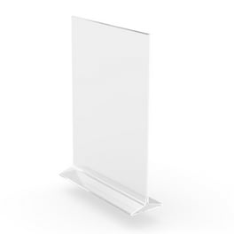 FixtureDisplays? 1PK 17 X 11\" Clear Acrylic Sign Holder For Tabletops, Horizontal Table Tent Frame Photo Sign Menu, Bottom Insert 11193 2 17X11 NF Peel Off Protective Film (White) Before Use