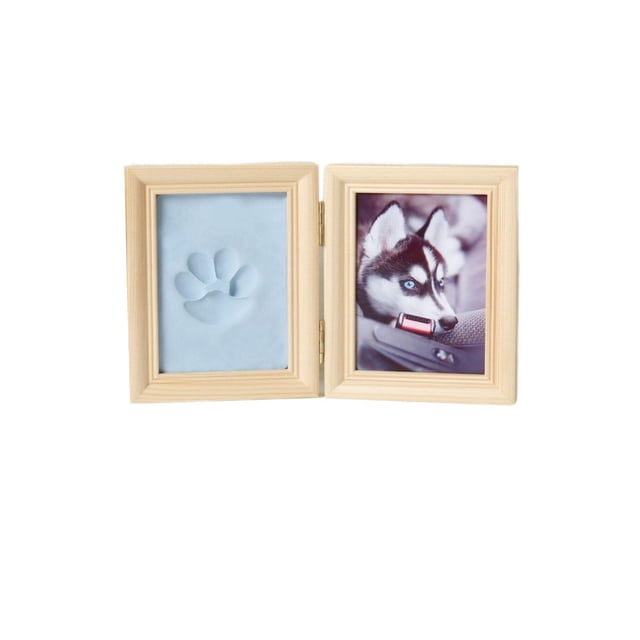 Cherished Memories Personalized Wood Photo Frame With Paw Print Kit Heartwarming Design Pet Memory Keeper Decor Party Favors For Home Living Room Bedroom Pet Lover Gift Memorial Decoration