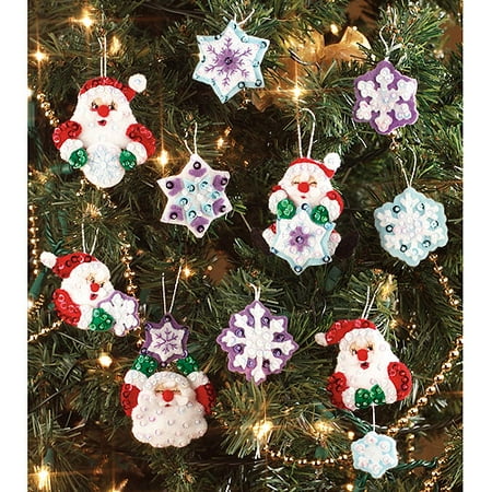 Janlynn Santa's Snowflake Ornaments Felt Applique Kit-Set Of 20