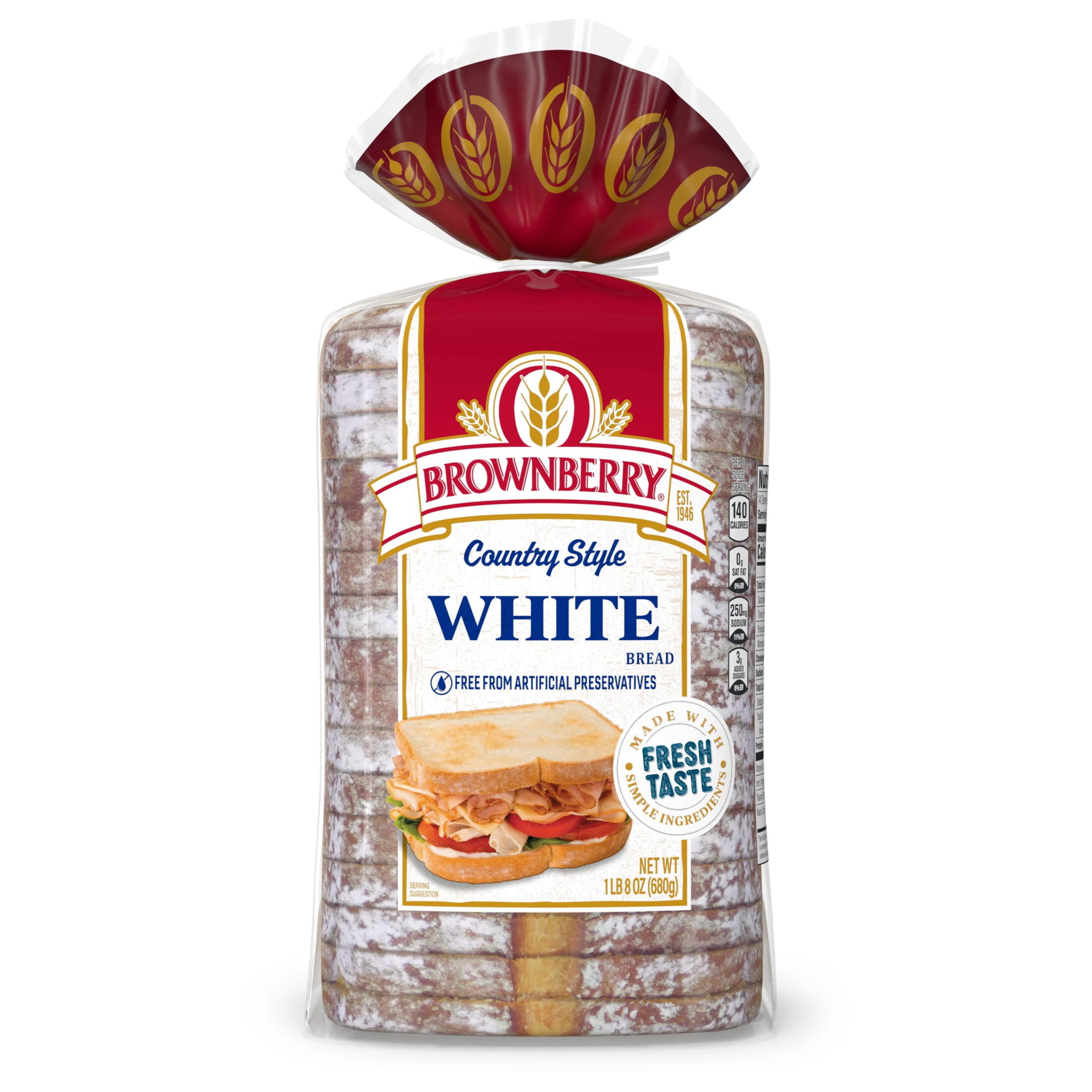 Brownberry Country Style Plain Bread, 24 oz