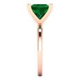 thumbnail image 3 of Solitaire Engagement Ring for Women - 3ct Simulated Emerald in 18K Rose Gold Promise Ring, 3 of 6