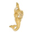 thumbnail image 4 of Auriga 14k Yellow Gold Polished / Textured Mermaid Chain Slide Pendant for Women, 4 of 6