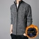 thumbnail image 1 of Suéter tipo cárdigan de otoño e invierno grueso con forro polar para hombre, suéter de cuello alto, suéter de talla grande, 1 of 5