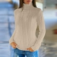 thumbnail image 2 of XuJwPNcy Women's Turtleneck Sweaters Cable Knit Long Sleeve Pullover Sweater Casual Solid Thermal Tops Fall, 2 of 6