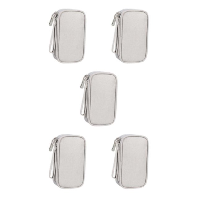 kurtrusly Portable Waterproof Travel Electronics Organizer for Cable USB Compact and Lightweight Gray 19x11x5.5cm 5Set
