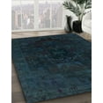 thumbnail image 2 of Ahgly Company Indoor Round Abstract Dark Blue Grey Blue Abstract Area Rugs, 3' Round, 2 of 6