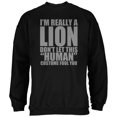 thumbnail image 1 of Chandail Molletonné Noir pour Adulte avec Costume de Lion Humain d'Halloween, 1 of 1