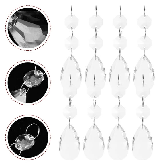 CIMAXIC Crystal Pendant Crystal Pendant Glass 16Pcs Chandelier Style Pendant