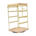 thumbnail image 4 of yotijay Rotating Jewelry Organizer Display Jewelry Display Rack Elegant Tabletop Earring Gold, 4 of 9
