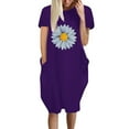 thumbnail image 2 of Pompotops Femmes Mode O-Cou Robe à Manches Courtes Robe Décontractée en Vrac, 2 of 4