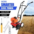 thumbnail image 3 of Birinta Petrol Cultivator 2 Stroke 9000RPM 1.2L Fuel Tank 6-inch Working Depth 7.9-inch Tilling Width Digging 3HP/1.65kW 52cc Garden Mini Tiller Garden Accessory, 3 of 8