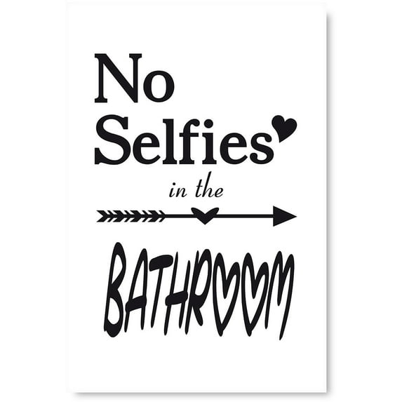 Awkward Styles No Selfies in the Bathroom Poster Print Bathroom Unfamed Art No Selfies in the Bathroom Unframed Picture Bath Decor Funny Bath Accessories Art Decals Printed Wall Art for Home