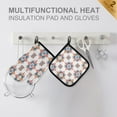 thumbnail image 4 of Yayeee Oven Mitts and Pot Holder Set of 4 Heat Resistant Kitchen Gloves Baking Hot Pad, Blue Abstract Pattern, 4 of 5