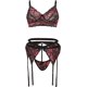 thumbnail image 1 of 2023 - Brasier sexy de encaje bordado para mujer, lencería sexy con liga + tanga, conjunto de ropa interior, bragas con abertura para mujer A XL A XL Xishao ropa, 1 of 2