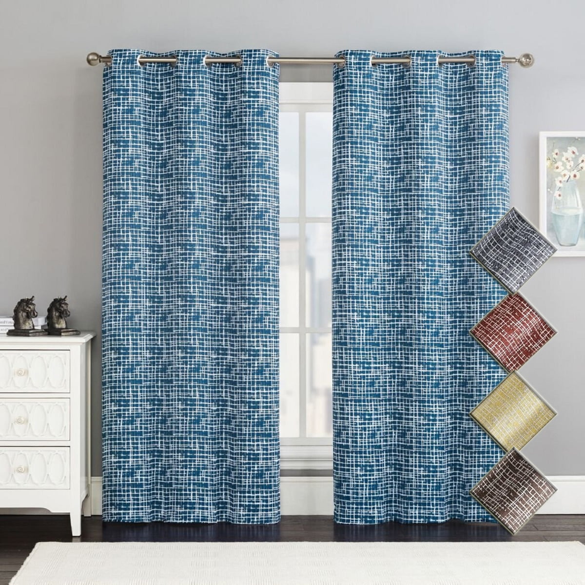 Royal Tradition Lenox Abstract Thermal Room Darkening Curtain Panels